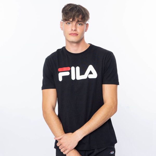 Camisetas Manga Corta Fila Hombre Negras - Deckle - España 971508ALE